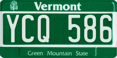 VT license plate YCQ586