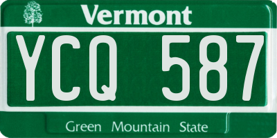 VT license plate YCQ587