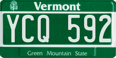 VT license plate YCQ592