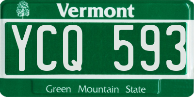 VT license plate YCQ593