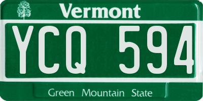 VT license plate YCQ594