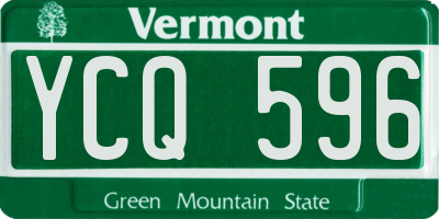 VT license plate YCQ596