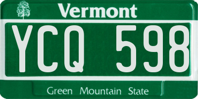 VT license plate YCQ598