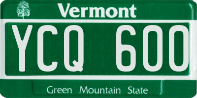 VT license plate YCQ600