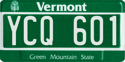 VT license plate YCQ601