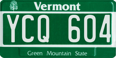 VT license plate YCQ604