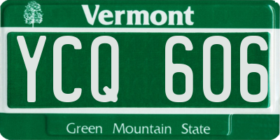 VT license plate YCQ606