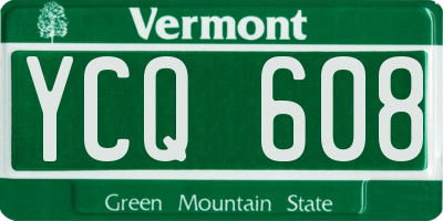 VT license plate YCQ608