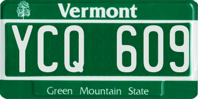 VT license plate YCQ609