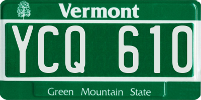VT license plate YCQ610