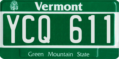 VT license plate YCQ611