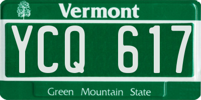 VT license plate YCQ617