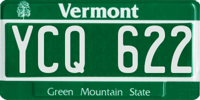 VT license plate YCQ622