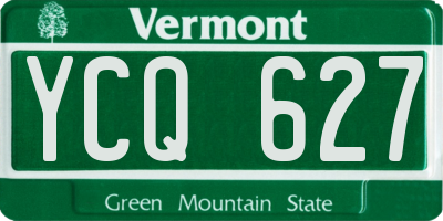 VT license plate YCQ627