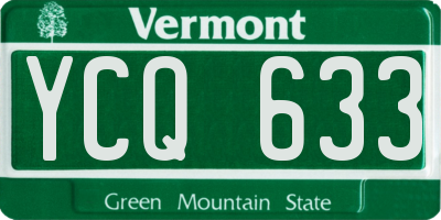 VT license plate YCQ633