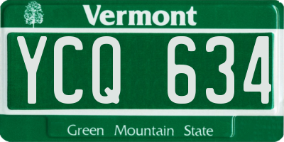 VT license plate YCQ634