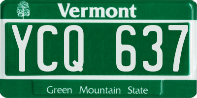 VT license plate YCQ637