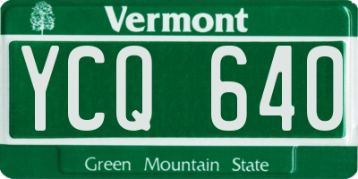 VT license plate YCQ640