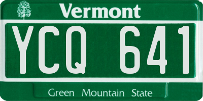 VT license plate YCQ641