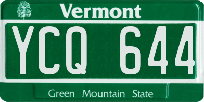 VT license plate YCQ644