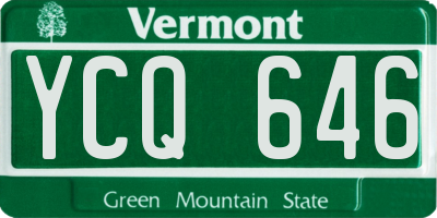 VT license plate YCQ646