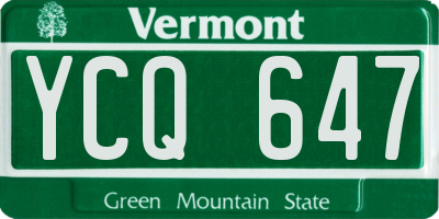 VT license plate YCQ647