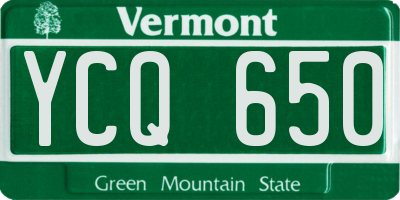 VT license plate YCQ650