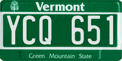 VT license plate YCQ651