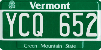 VT license plate YCQ652