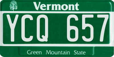 VT license plate YCQ657