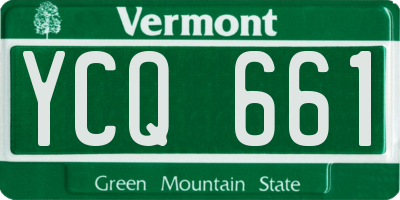 VT license plate YCQ661