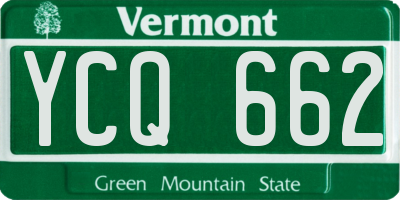 VT license plate YCQ662