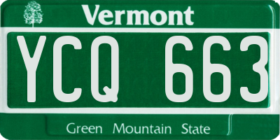 VT license plate YCQ663
