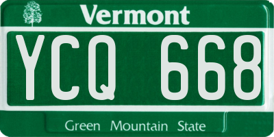 VT license plate YCQ668