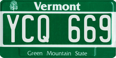 VT license plate YCQ669