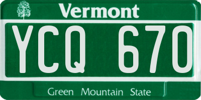 VT license plate YCQ670