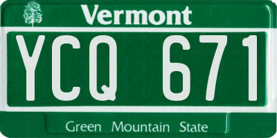 VT license plate YCQ671