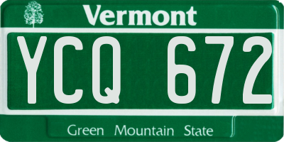 VT license plate YCQ672