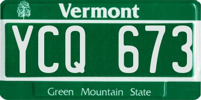 VT license plate YCQ673