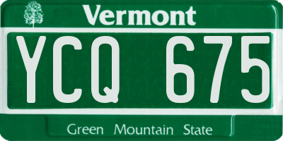 VT license plate YCQ675