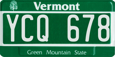 VT license plate YCQ678