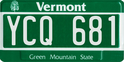 VT license plate YCQ681