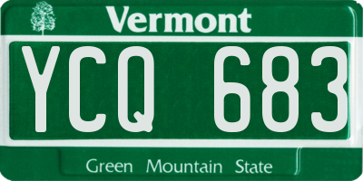 VT license plate YCQ683