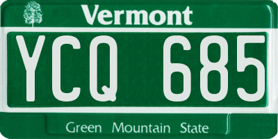 VT license plate YCQ685