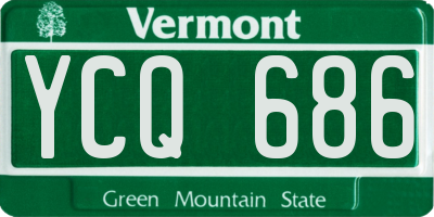 VT license plate YCQ686