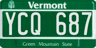 VT license plate YCQ687