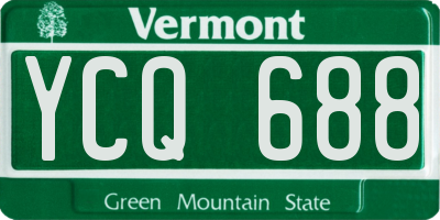 VT license plate YCQ688