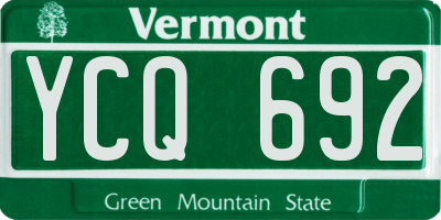 VT license plate YCQ692