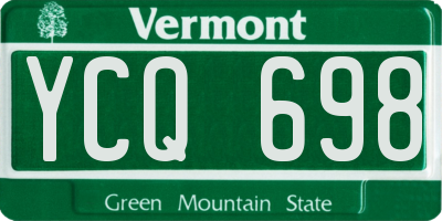 VT license plate YCQ698