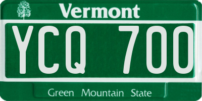VT license plate YCQ700